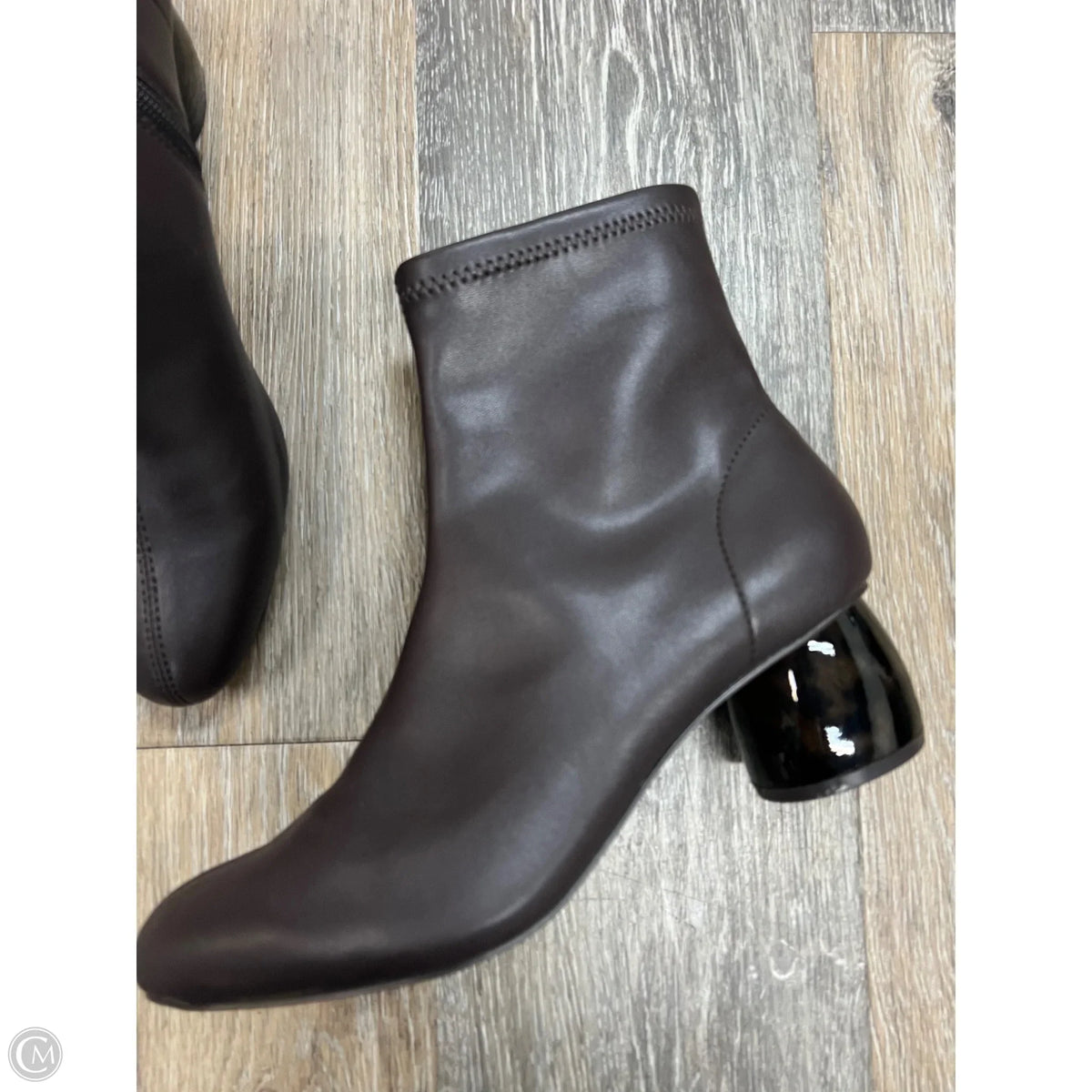 Boots Ankle Heels By Chicos In Brown, Size: 8