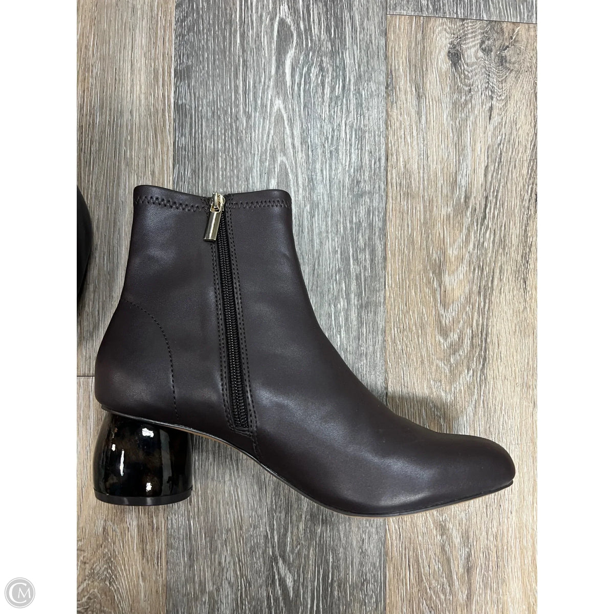 Boots Ankle Heels By Chicos In Brown, Size: 8