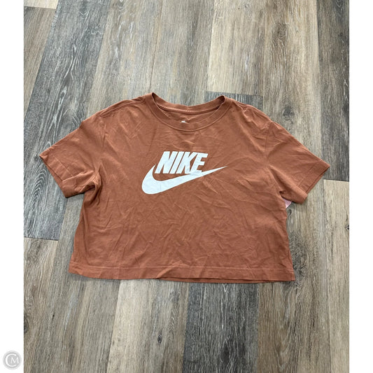 Athletic Top Short Sleeve By Nike In Orange, Size: S