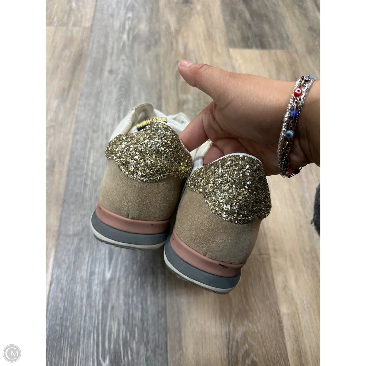 Shoes Sneakers By Vintage Havana In Gold & White, Size: 8.5
