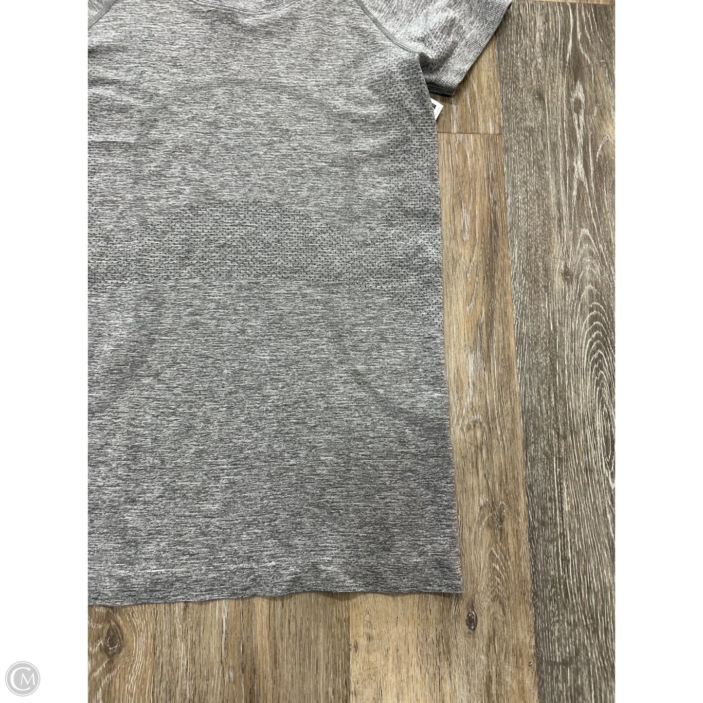 Athletic Top Short Sleeve By Lululemon In Grey, Size: 6