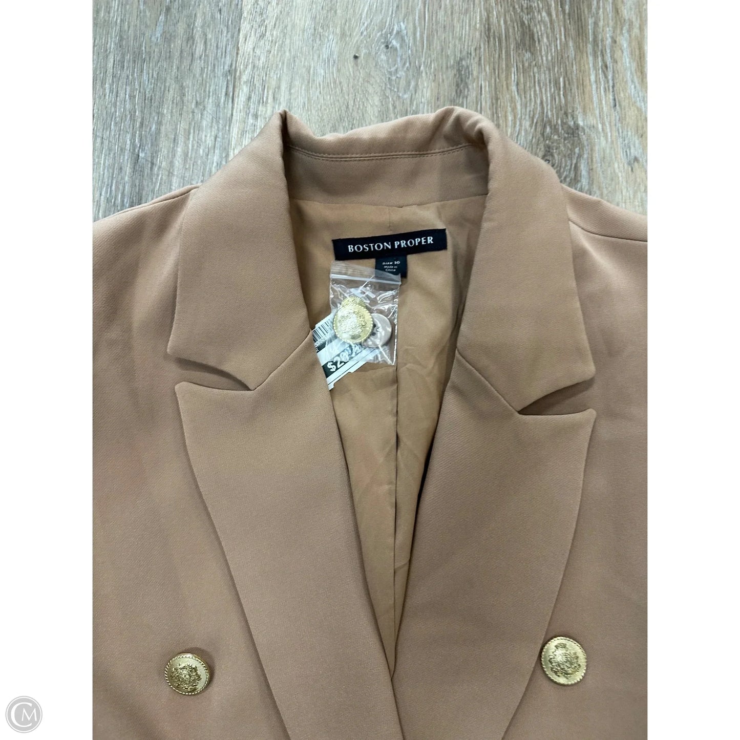 Blazer By Boston Proper In Tan, Size: 16