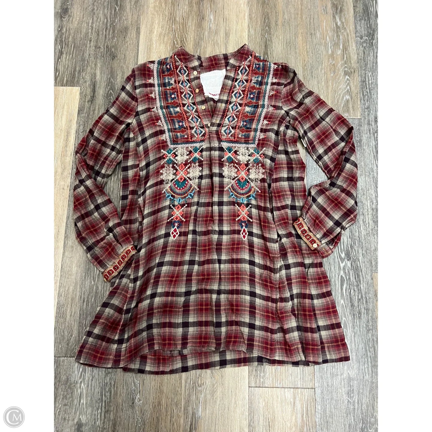 Tunic Designer By Johnny Was In Plaid Pattern, Size: Xs