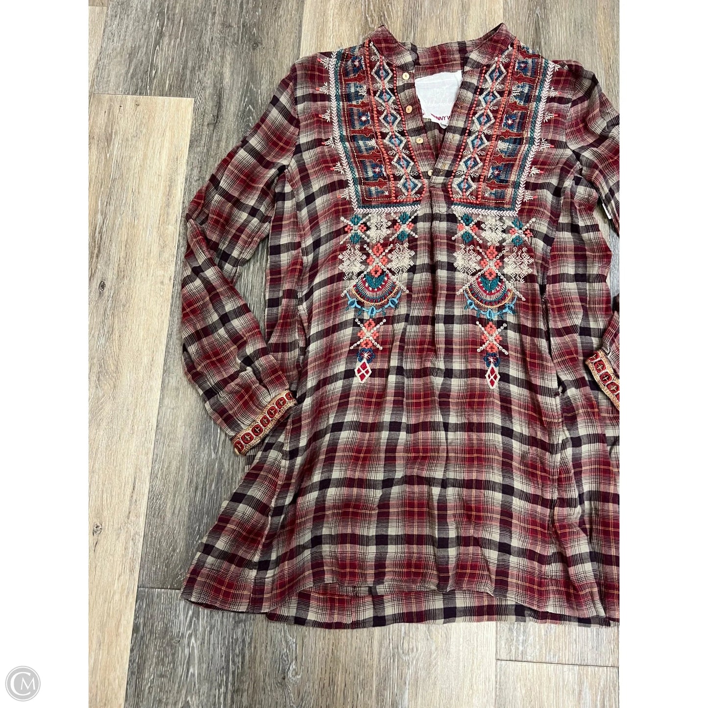 Tunic Designer By Johnny Was In Plaid Pattern, Size: Xs