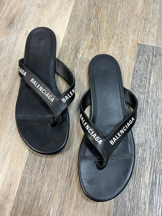 Black Sandals Designer Balenciaga, Size 8/38