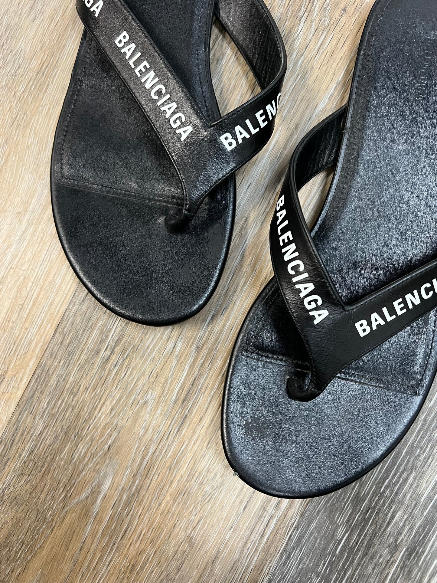 Black Sandals Designer Balenciaga, Size 8/38