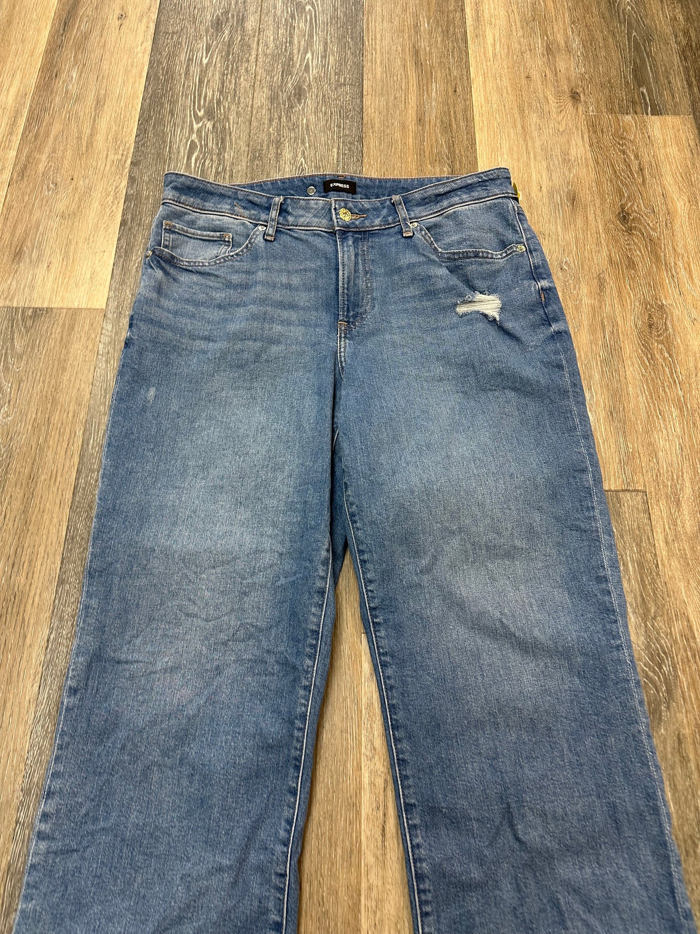 Jeans Straight By Express In Blue Denim, Size: 10