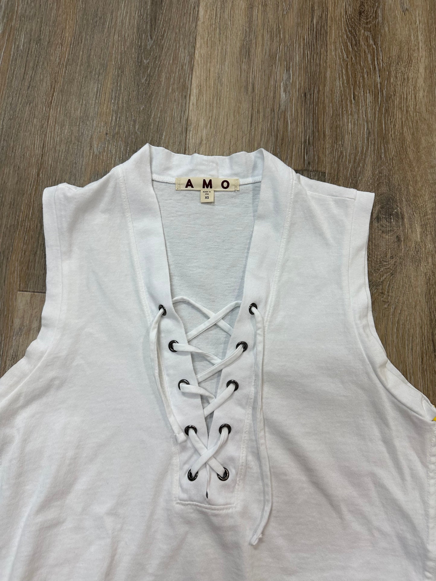 Top Sleeveless Designer By Amo In White, Size: Xs