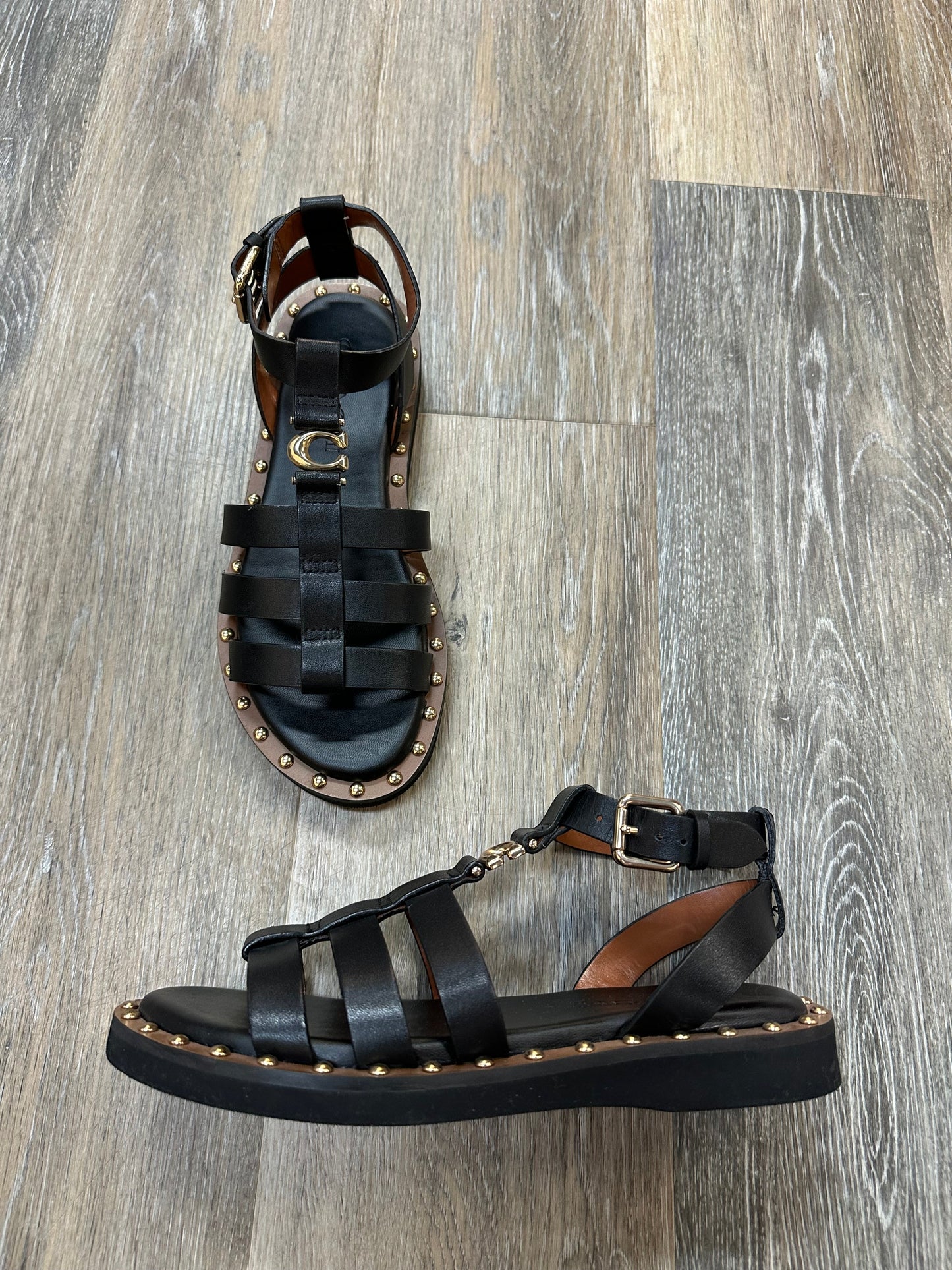 Sandals Designer By Coach In Black, Size: 5