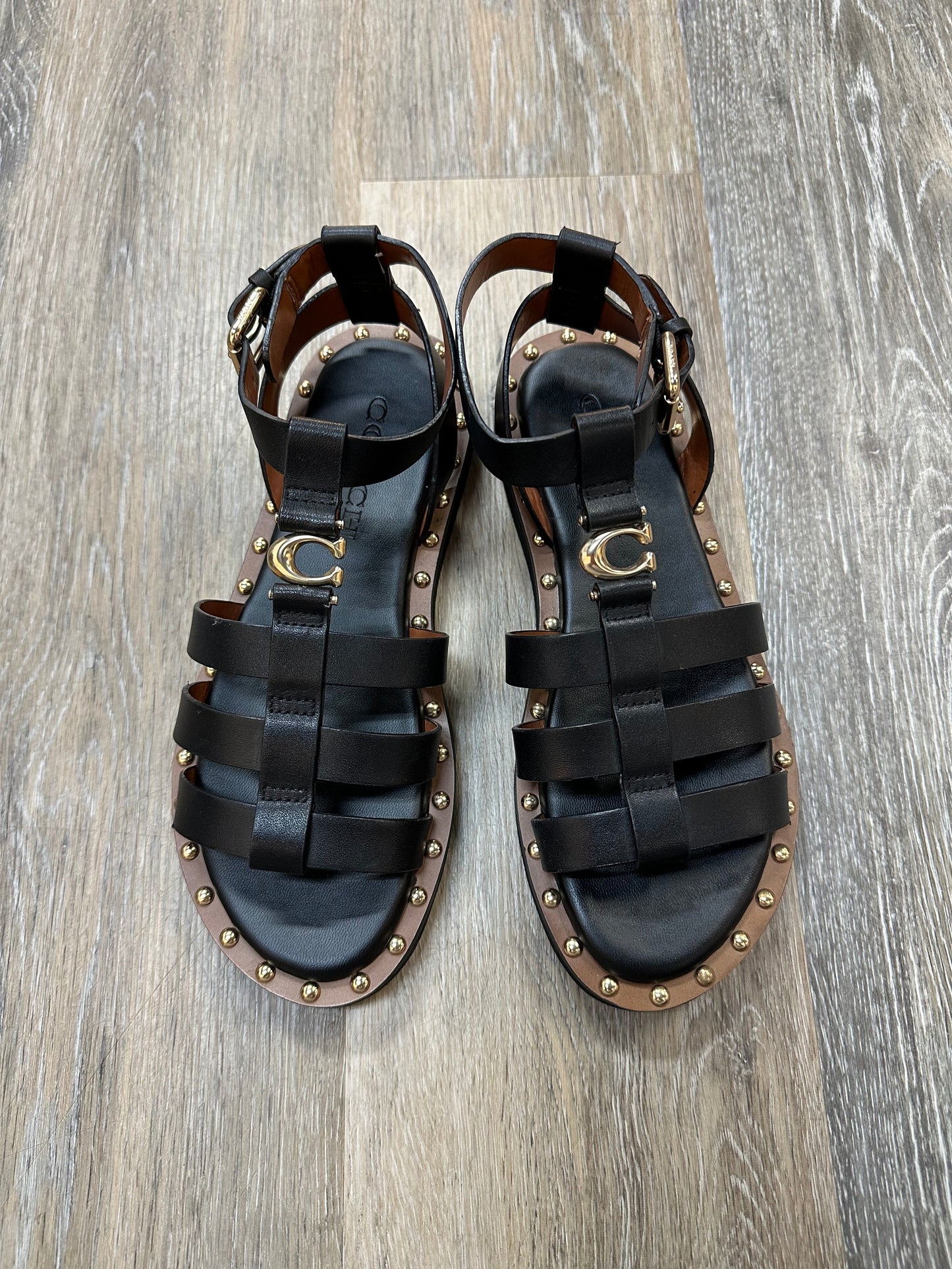 Sandals Designer By Coach In Black, Size: 5