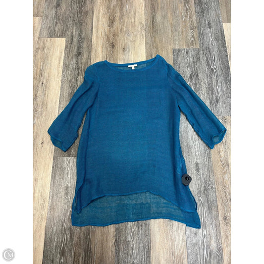 Tunic Long Sleeve By Eileen Fisher In Blue, Size: M