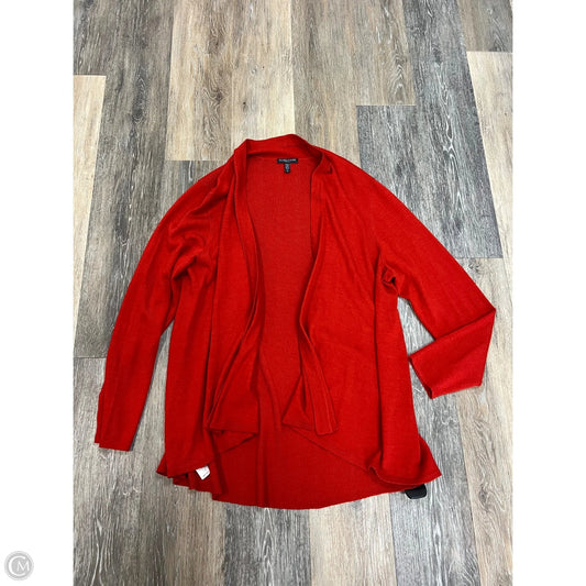 Sweater Cardigan By Eileen Fisher In Red, Size: 1x