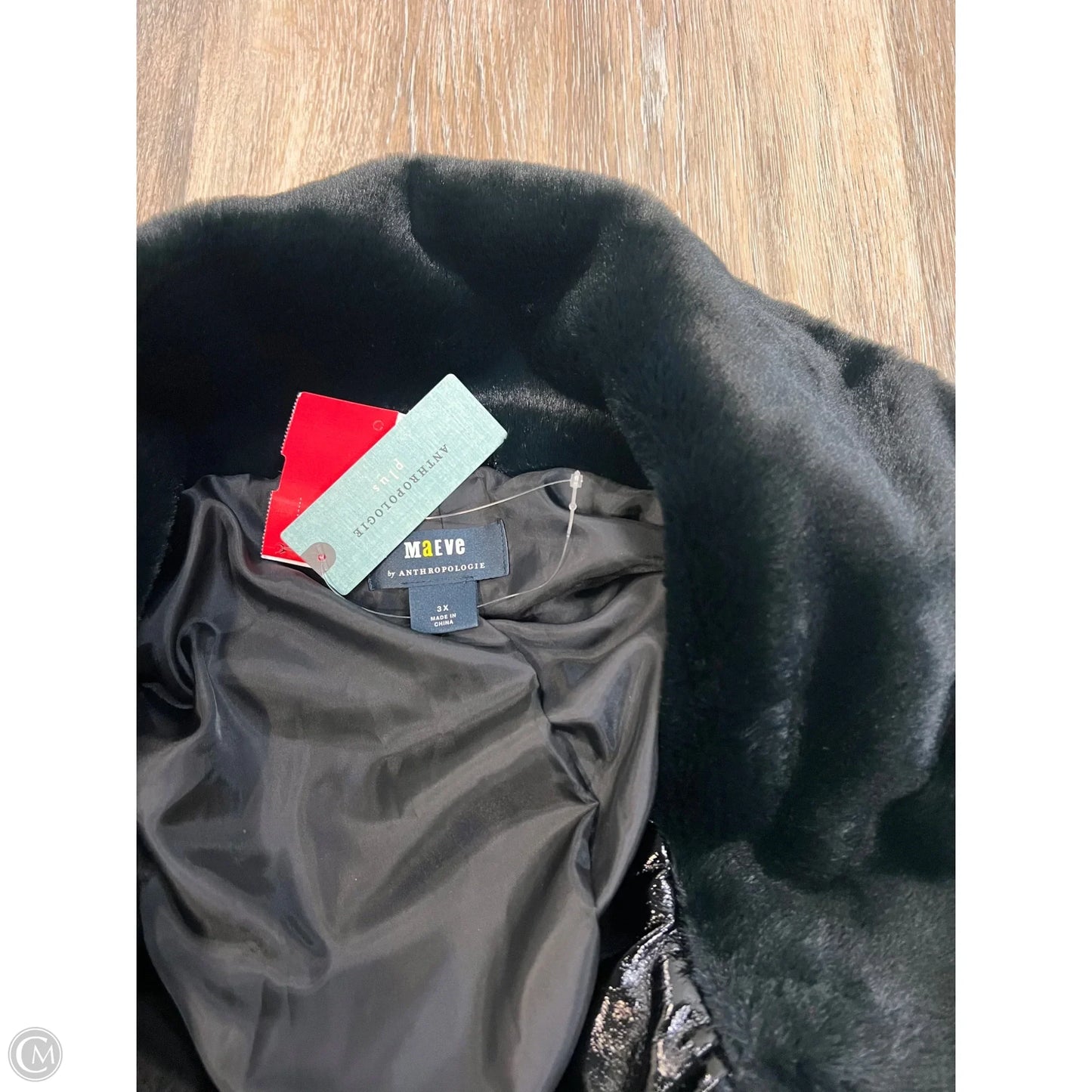 Jacket Faux Fur & Sherpa By Maeve In Black, Size: 3x