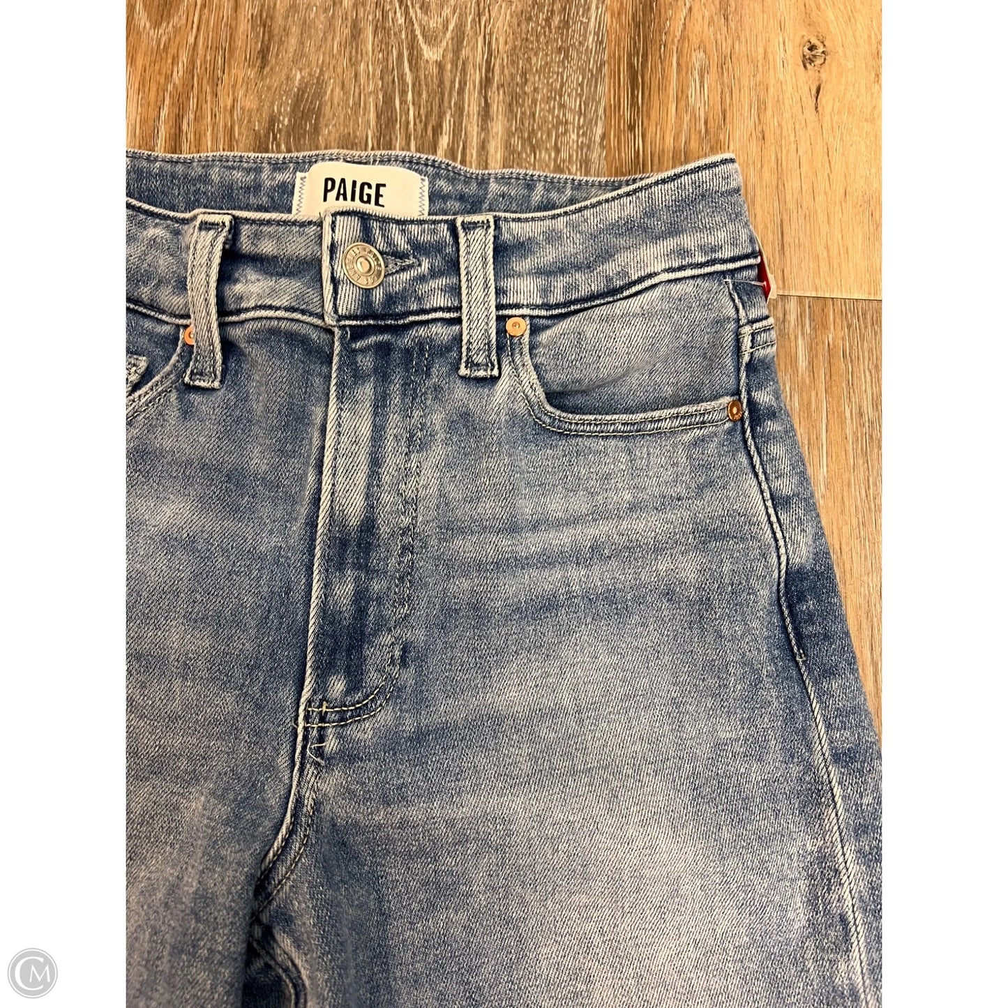 Jeans Cropped By Paige In Blue Denim, Size: 0/24