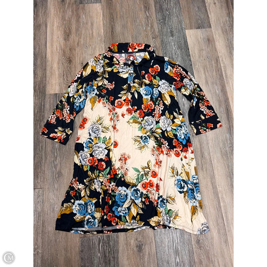 Dress Casual Short By Johnny Was In Floral Print, Size: L