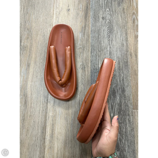 Sandals Flip Flops By Zingara In Brown, Size: 9