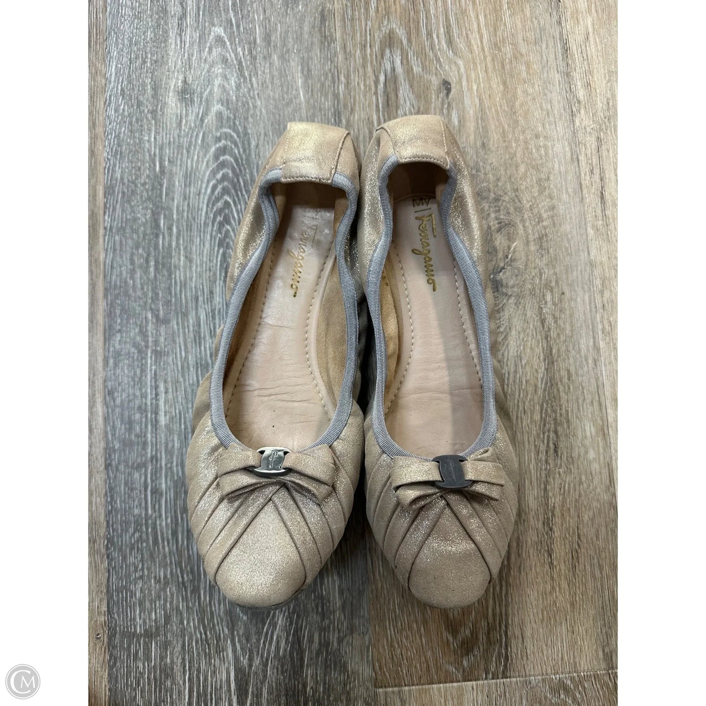 Shoes Luxury Designer By Ferragamo In Tan, Size: 10