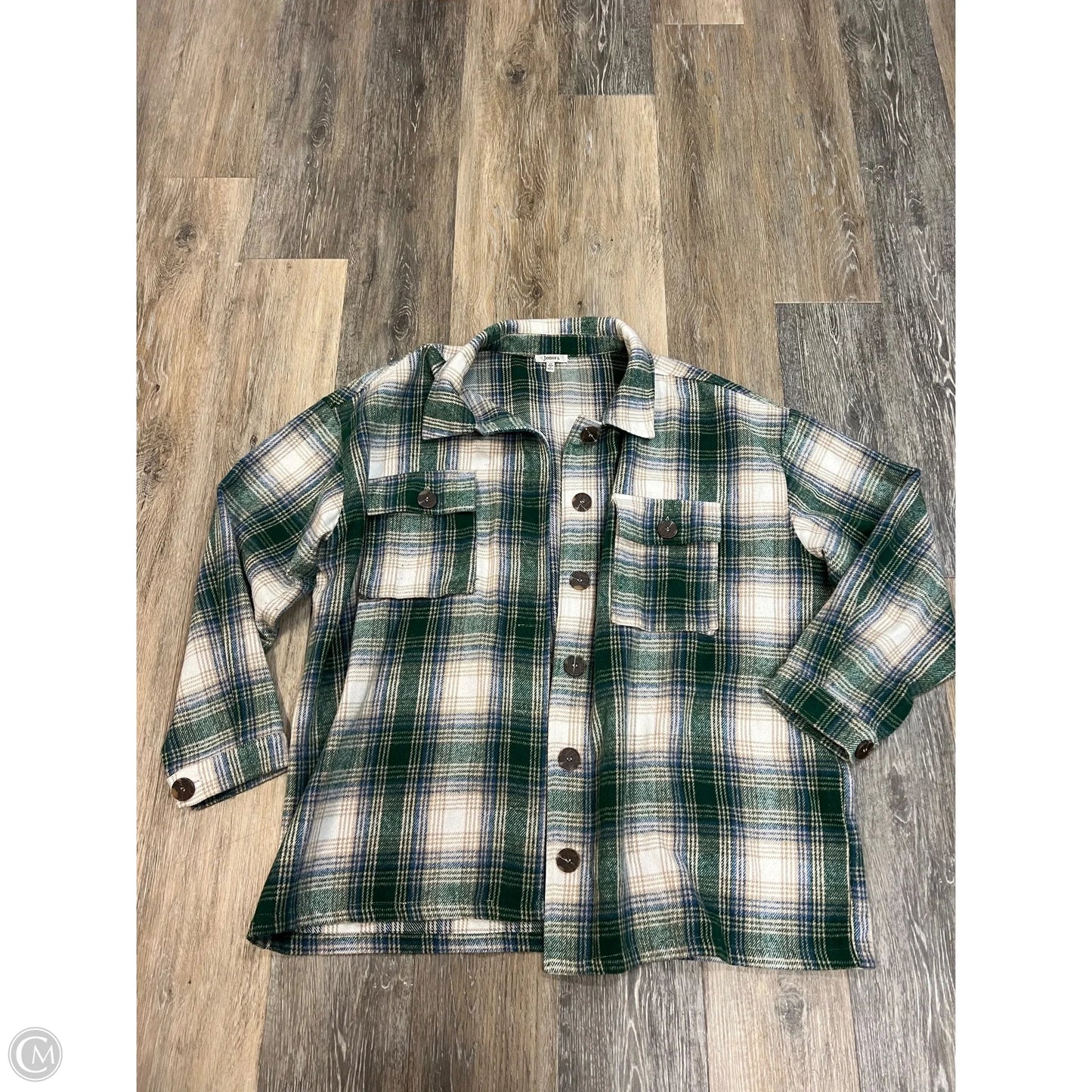 Jacket Shirt By Jodifl In Green, Size: 2x