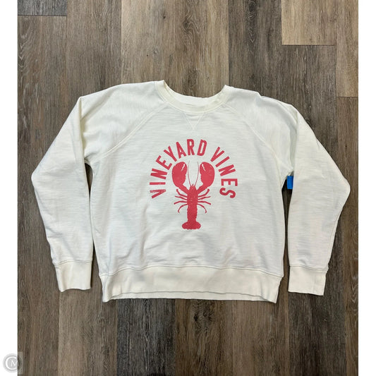 Sweatshirt Crewneck By Vineyard Vines In Cream, Size: L