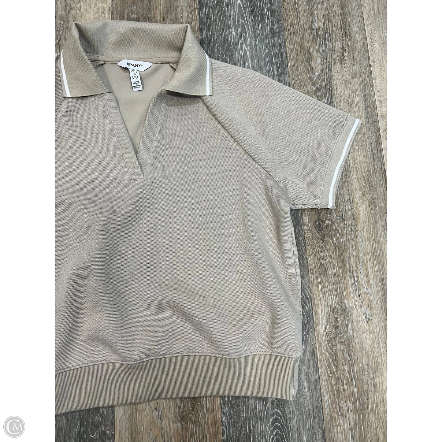 Top Short Sleeve By Spanx In Tan, Size: L