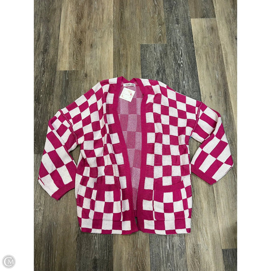 -Sweater Cardigan By T&C Apparel In Pink, Size: 1x