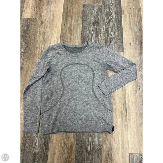 Athletic Top Long Sleeve Crewneck By Lululemon In Grey, Size: M