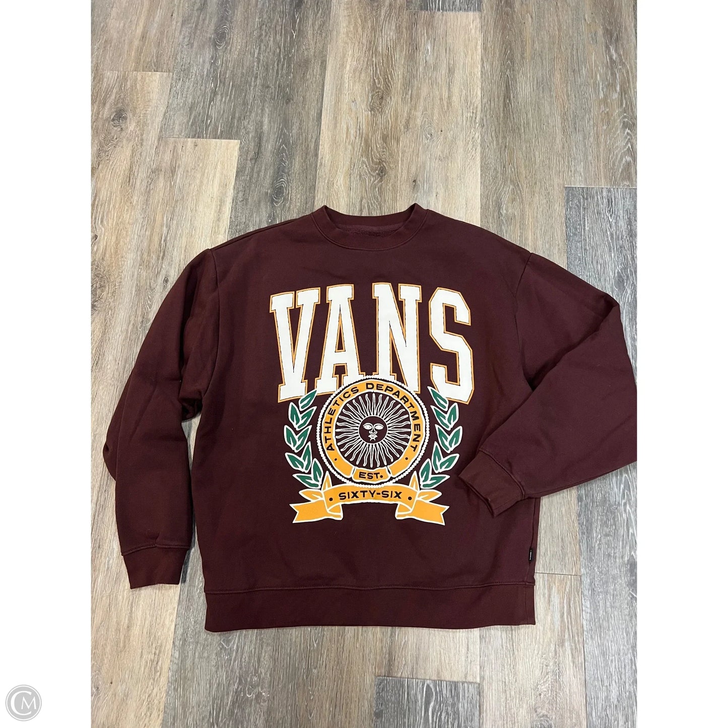 Sweatshirt Crewneck By Vans In Brown, Size: S