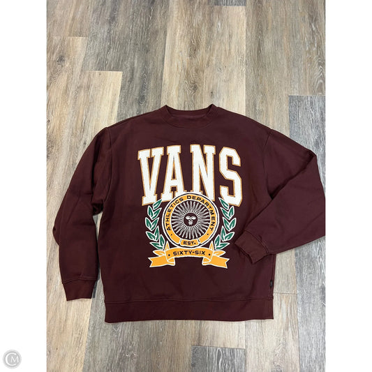 Sweatshirt Crewneck By Vans In Brown, Size: S