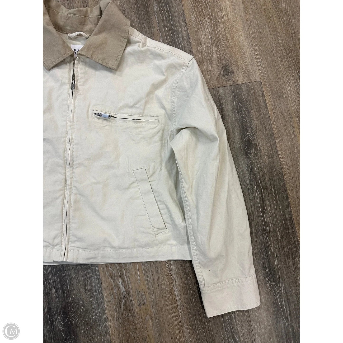 Jacket Denim By Gap In Cream, Size: L