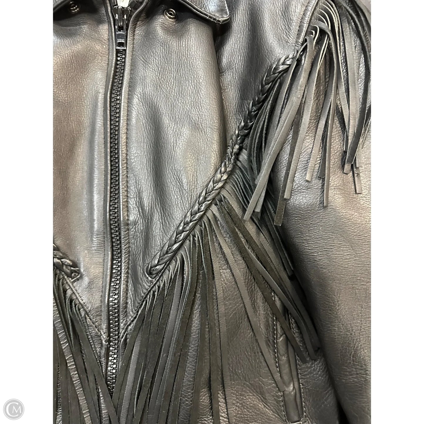 Jacket Leather By Unik In Black, Size: L