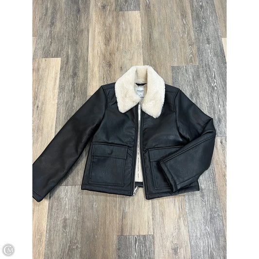 Jacket Leather By Abercrombie And Fitch In Black, Size: M