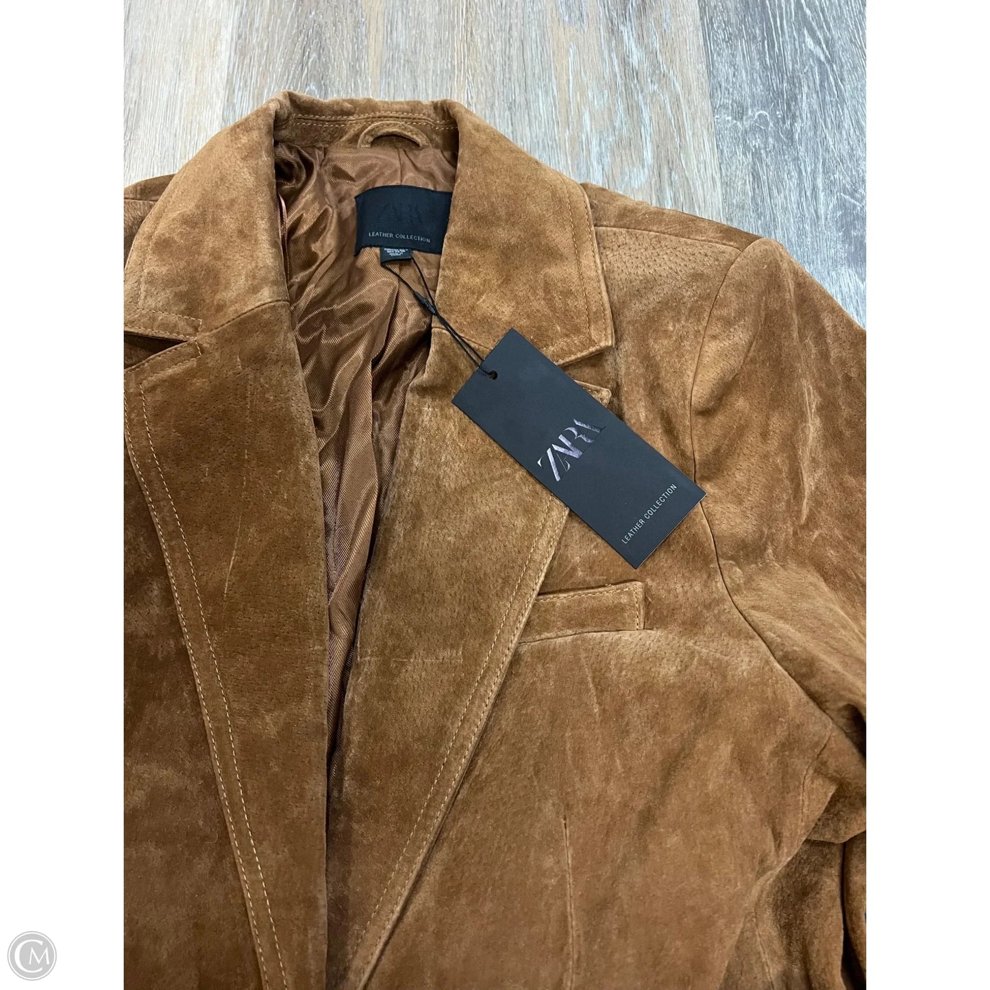 Jacket Leather By Zara In Brown, Size: Xs