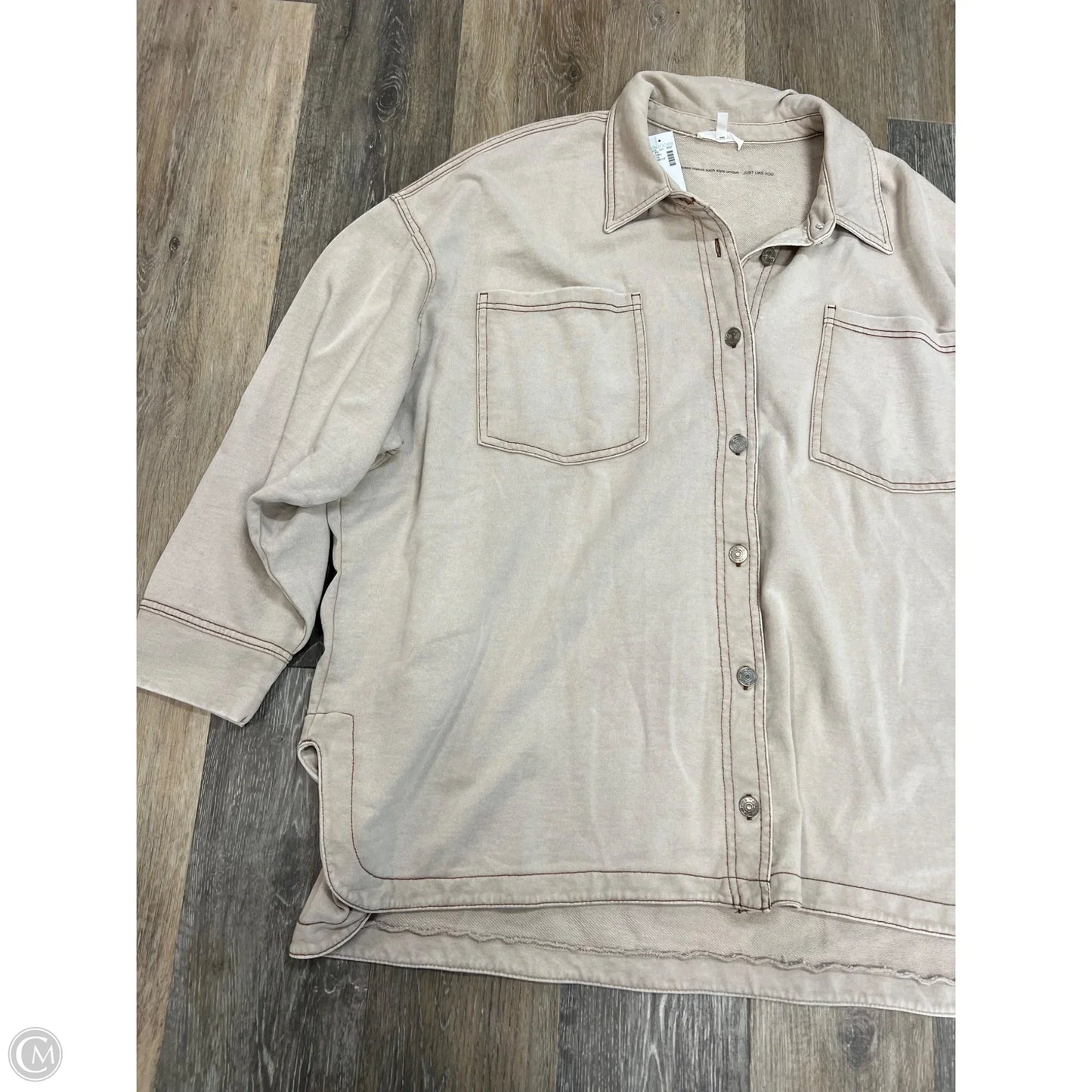 Jacket Shirt By Maurices In Tan, Size: 2x