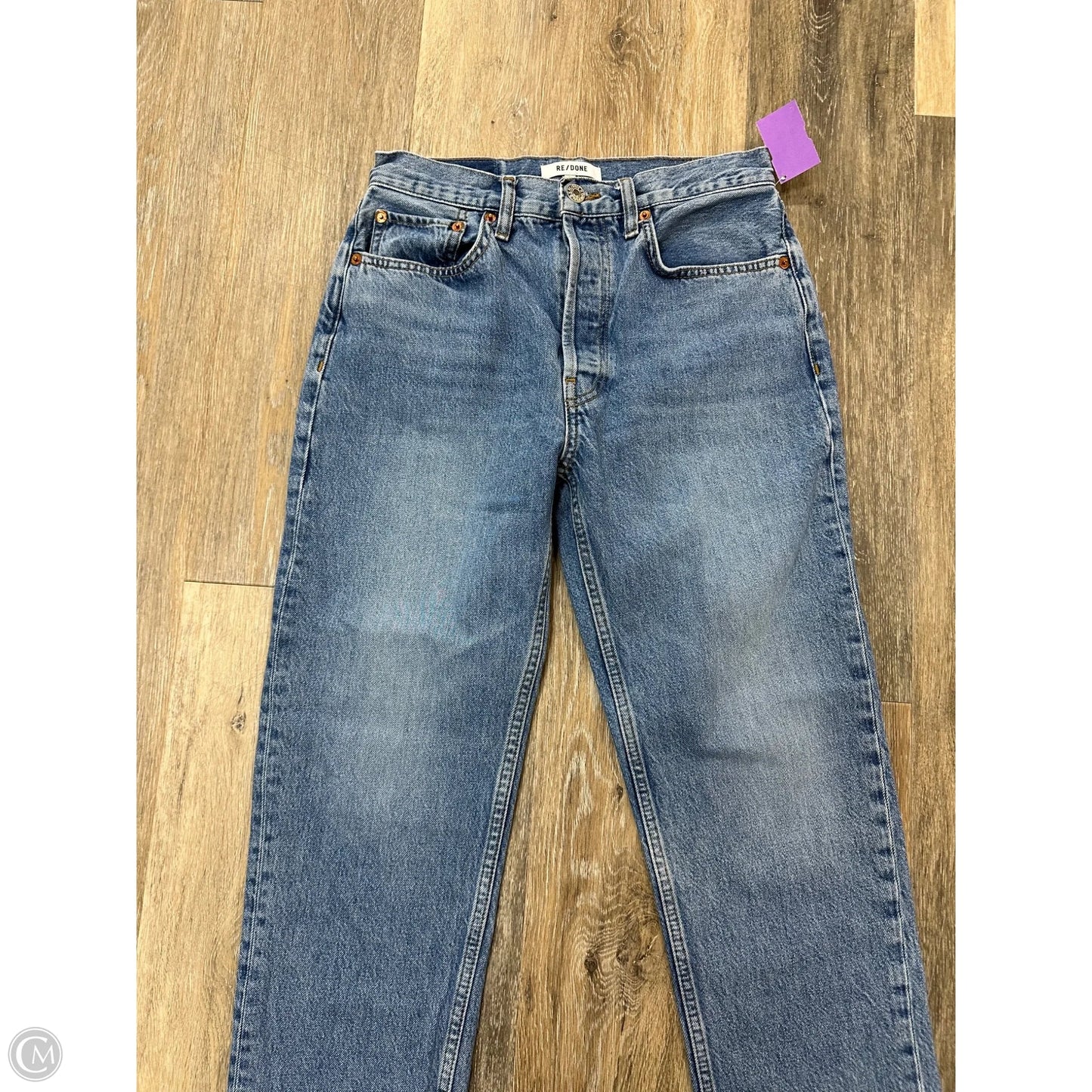 Jeans Straight By Re/Done In Blue Denim, Size: 4