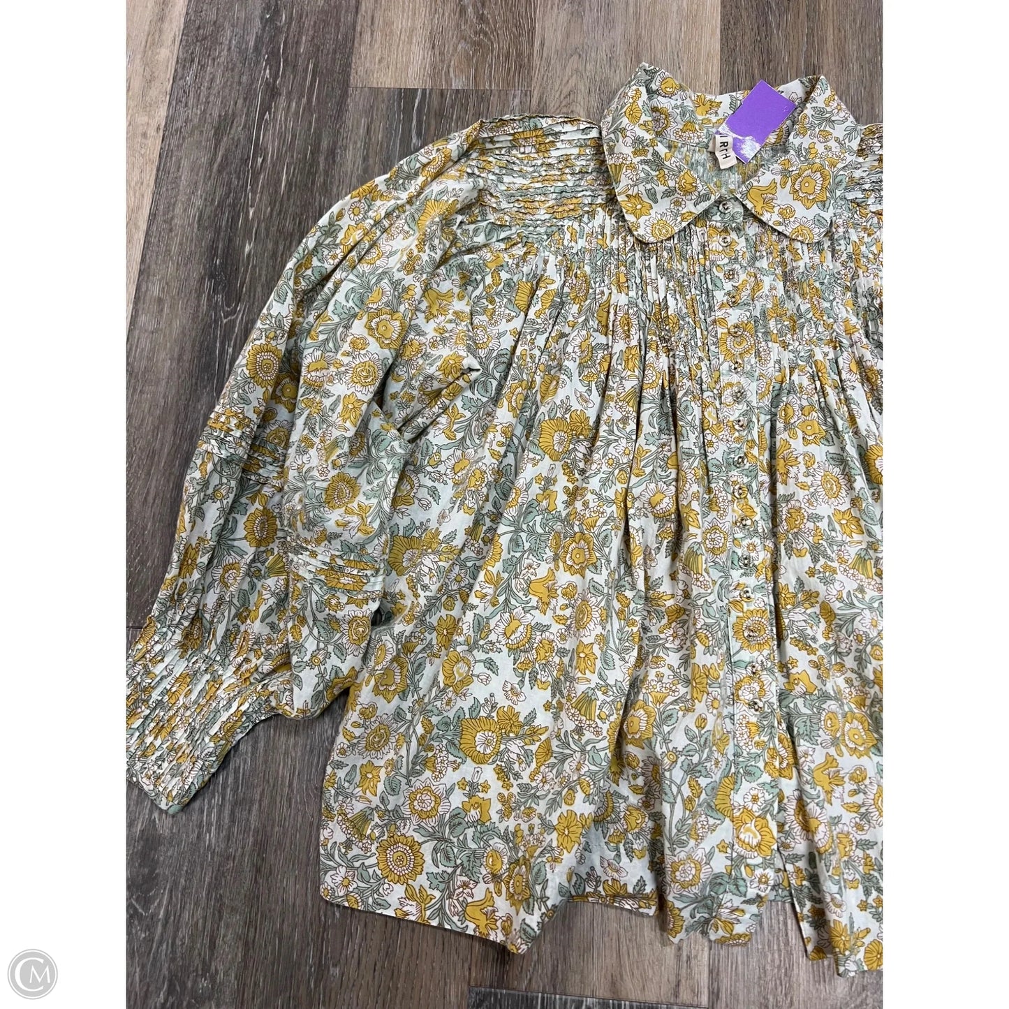 Blouse Long Sleeve By Mirth In Green, Size: S