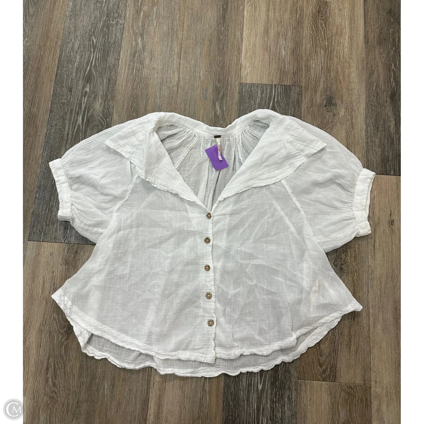 Blouse Short Sleeve By Free People In White, Size: S