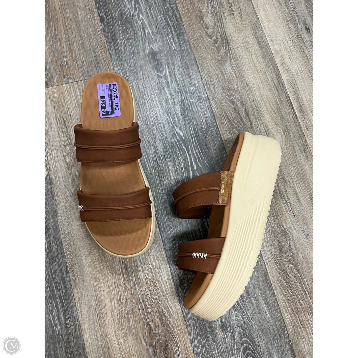 Sandals Heels Platform By Hey Dude In Brown, Size: 12