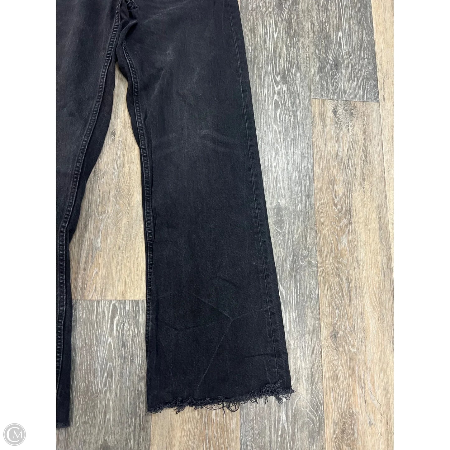 Jeans Wide Leg By Zara In Black Denim, Size: 8