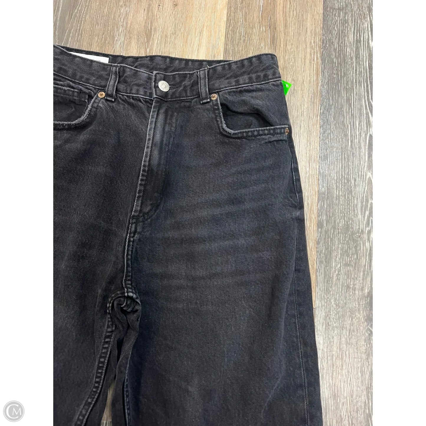 Jeans Wide Leg By Zara In Black Denim, Size: 8
