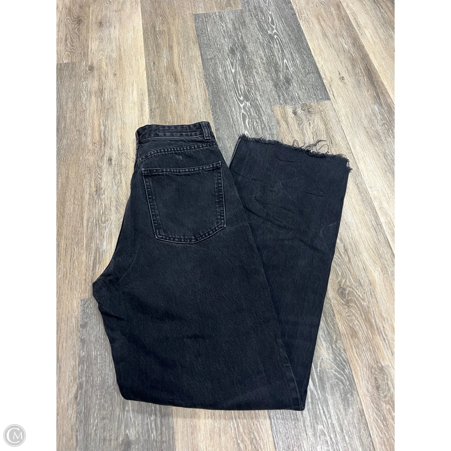 Jeans Wide Leg By Zara In Black Denim, Size: 8
