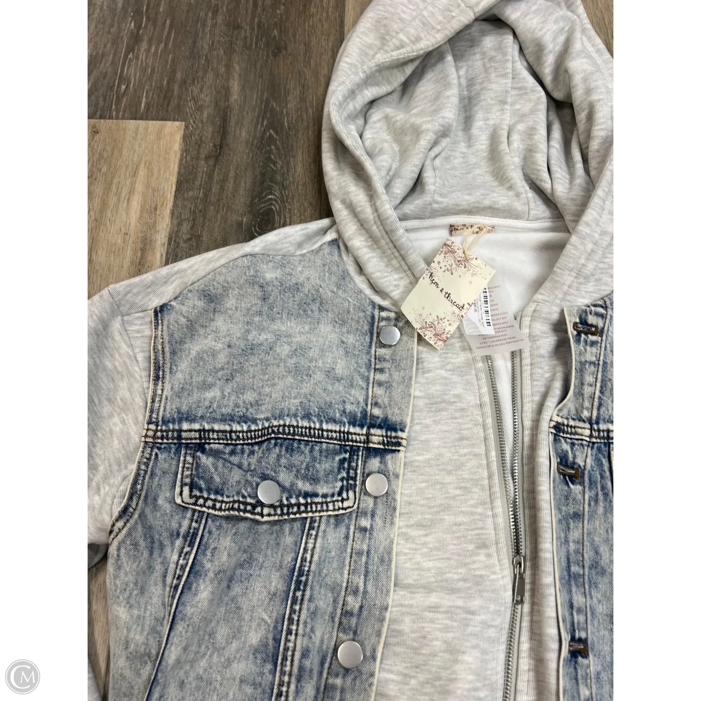 Jacket Denim By Hem & Thread In Blue Denim, Size: L