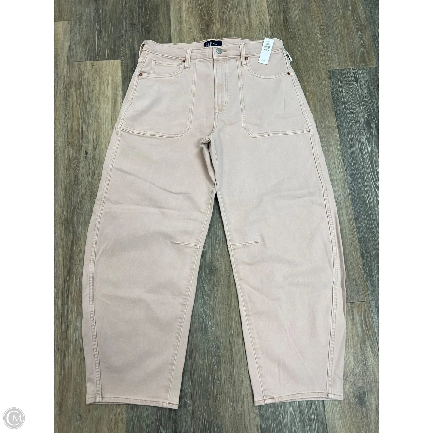 Denim Wide Leg By Gap In Pink Denim, Size: 12