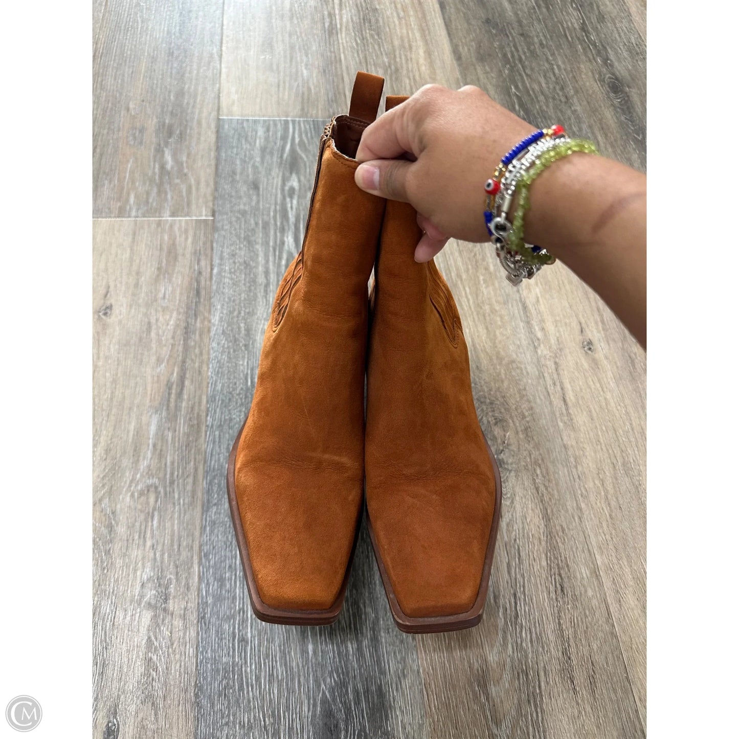 Boots Ankle Heels By Vince Camuto In Orange, Size: 9.5