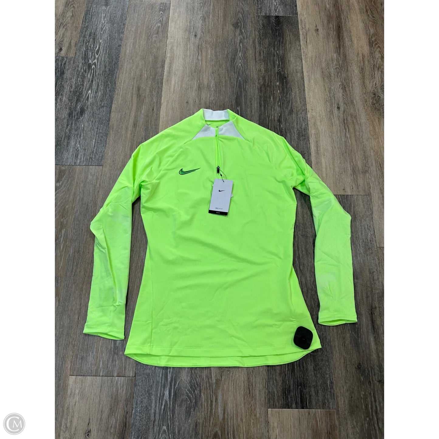 Athletic Top Long Sleeve Collar By Nike Apparel In Green, Size: S
