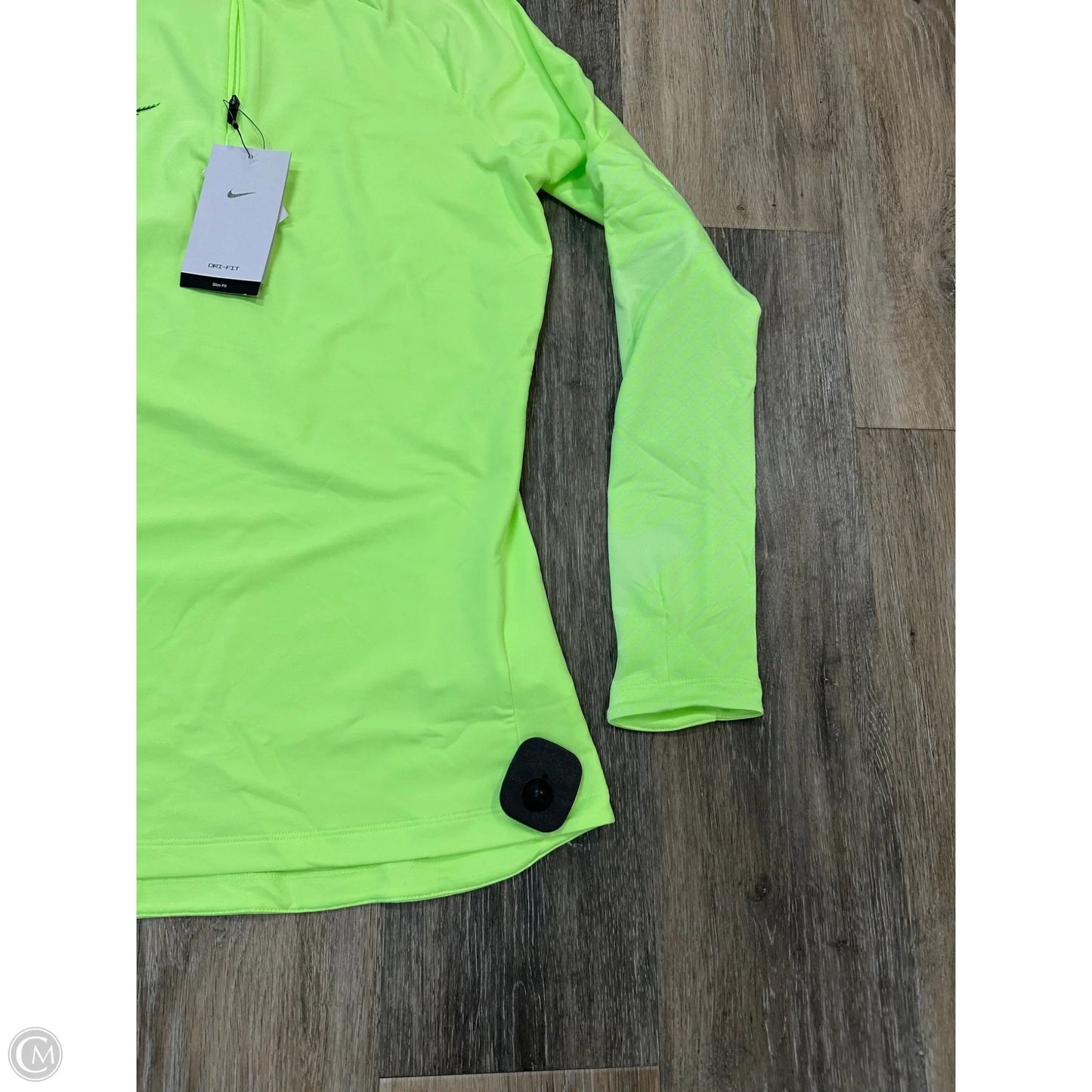 Athletic Top Long Sleeve Collar By Nike Apparel In Green, Size: S