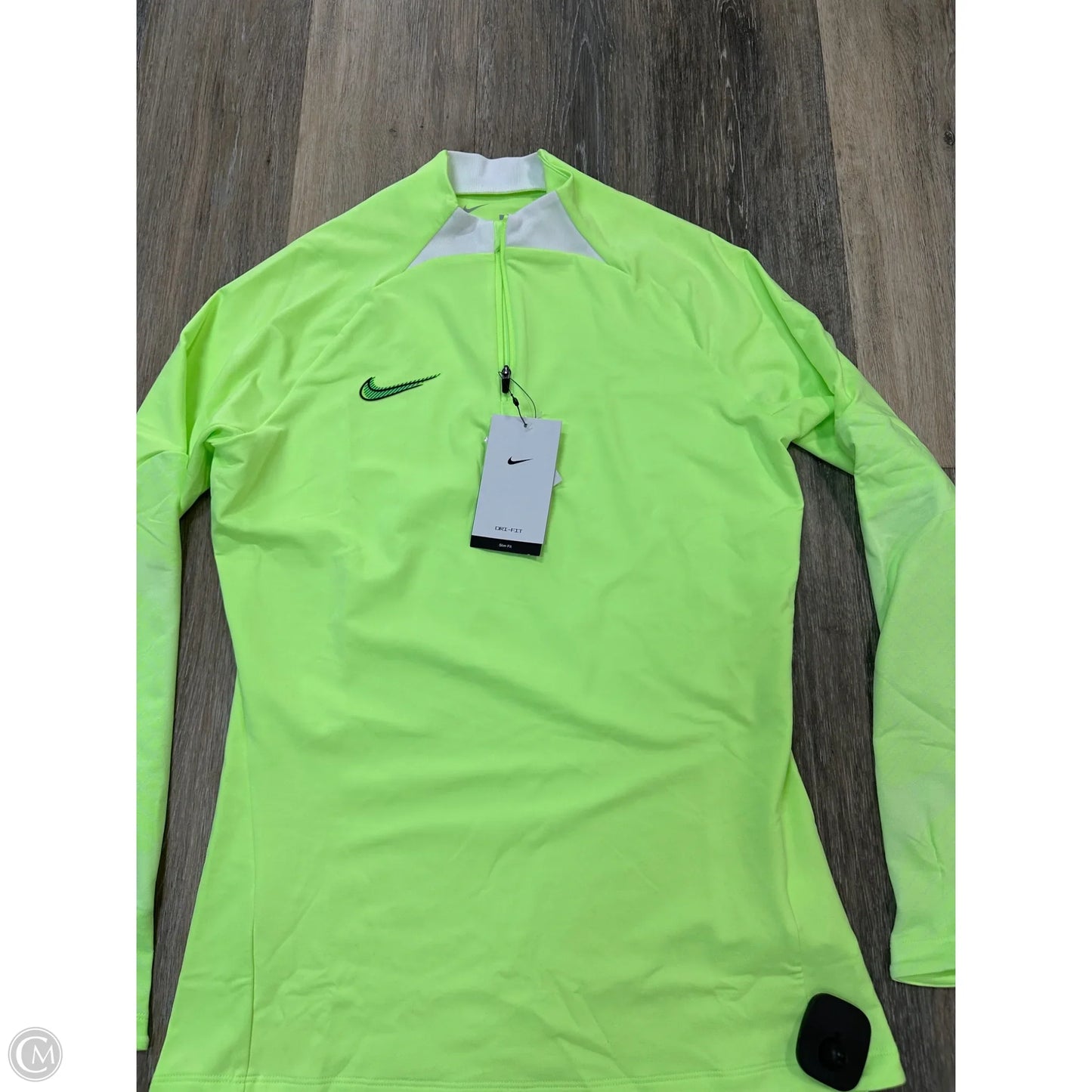 Athletic Top Long Sleeve Collar By Nike Apparel In Green, Size: S