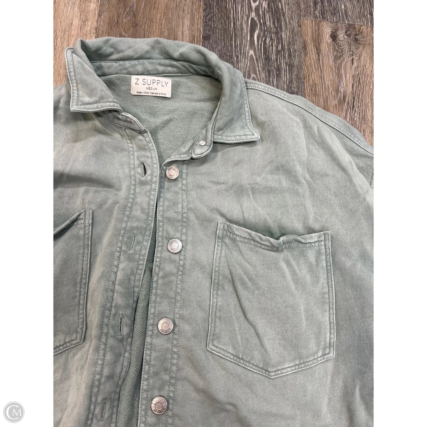 Jacket Shirt By Z Supply In Green, Size: M