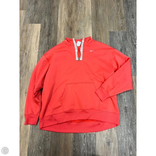 Athletic Sweatshirt Collar By Nike In Coral, Size: Xl