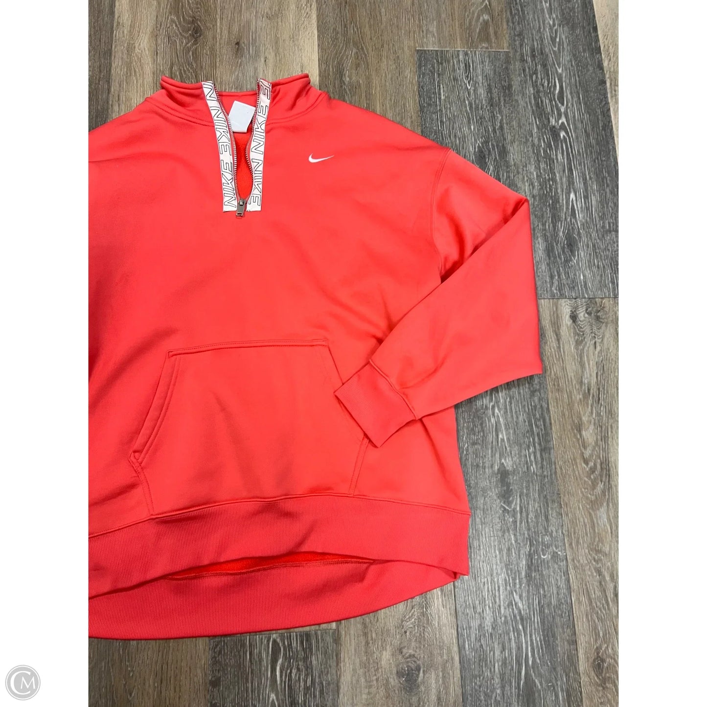 Athletic Sweatshirt Collar By Nike In Coral, Size: Xl