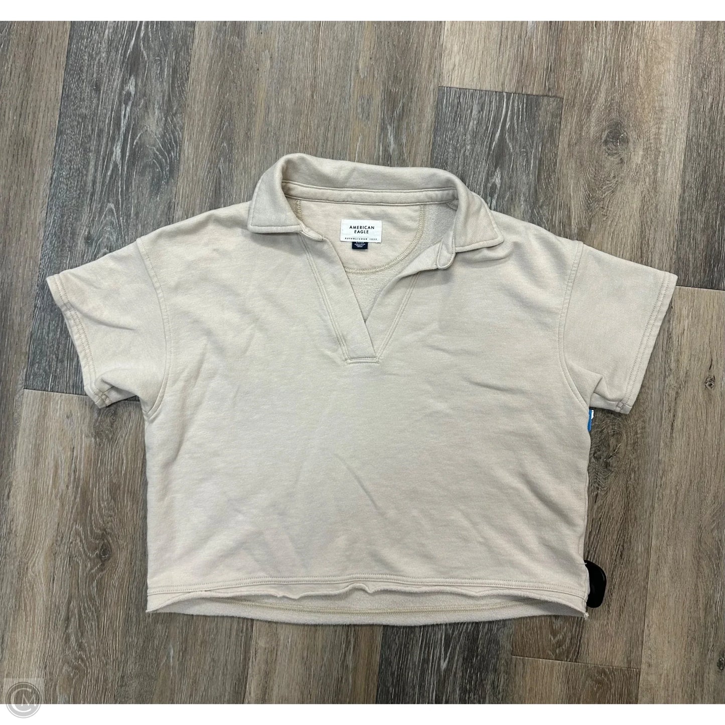 Top Short Sleeve By American Eagle In Cream, Size: S